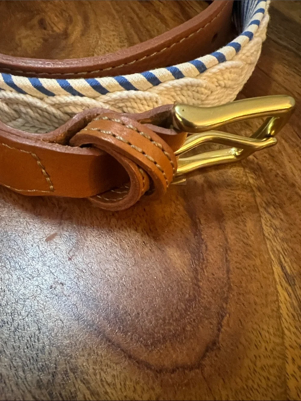 Brooks Brothers Blue & White Striped Home Accent Strap